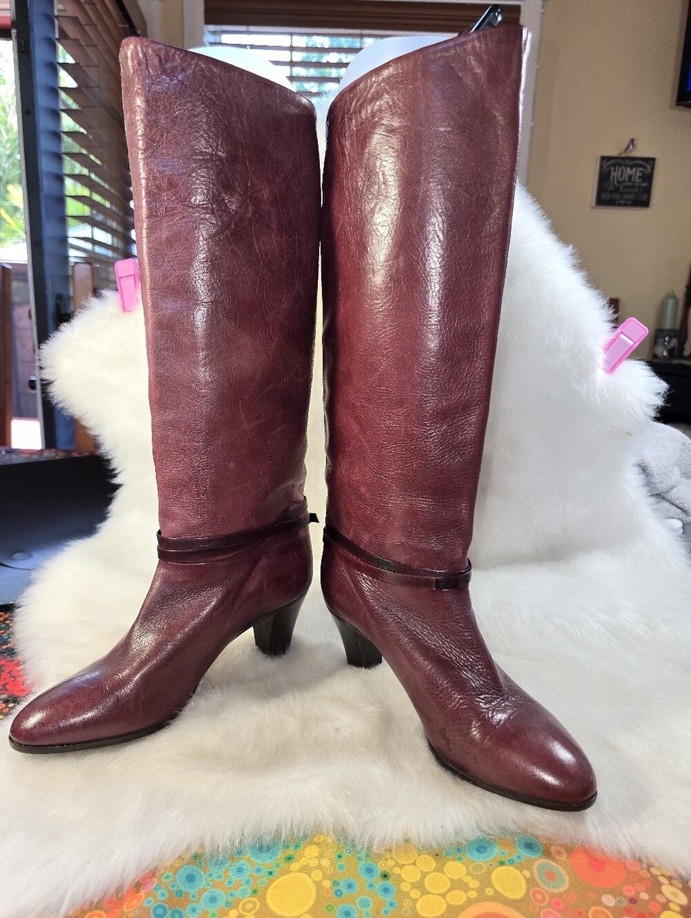 Harvard Square Burgundy Leather Equestrian Riding Boots - Women's - Picture 5 of 16